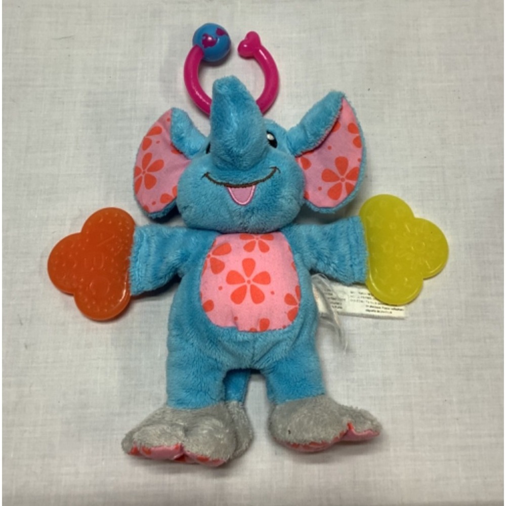 Munchkin Infant Baby Teether Plush Blue Elephant Toy Sensory 9"